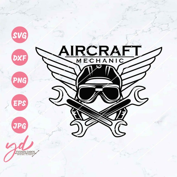 Mechanic Svg | Aircraft Mechanic Svg | Airplane Mechanic Svg | Aircraft Technician Svg | Plane Mechanic Gift | Aircraft Mechanice Png