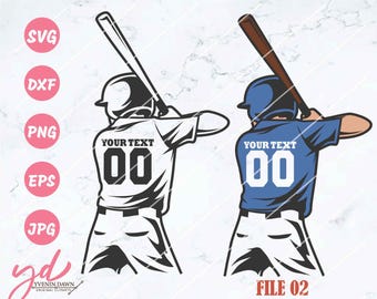 Personalized Baseball Player SVG: Customizable Name Cut File (Digital Download)