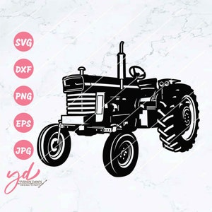 Farm Tractor Svg | Tractor Svg | Farm Equipment Svg | US Farmer | US tractor Clipart | Us tractor Cut Files | Stencil | Tractor Png