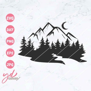 Cena de Montanhas e Floresta Svg PNG | Vista Cênica ao Ar Livre Svg | Cena ao Ar Livre Svg | Floresta Svg | Montanhas Svg | Ao Ar Livre Svg | Árvores Svg PNG