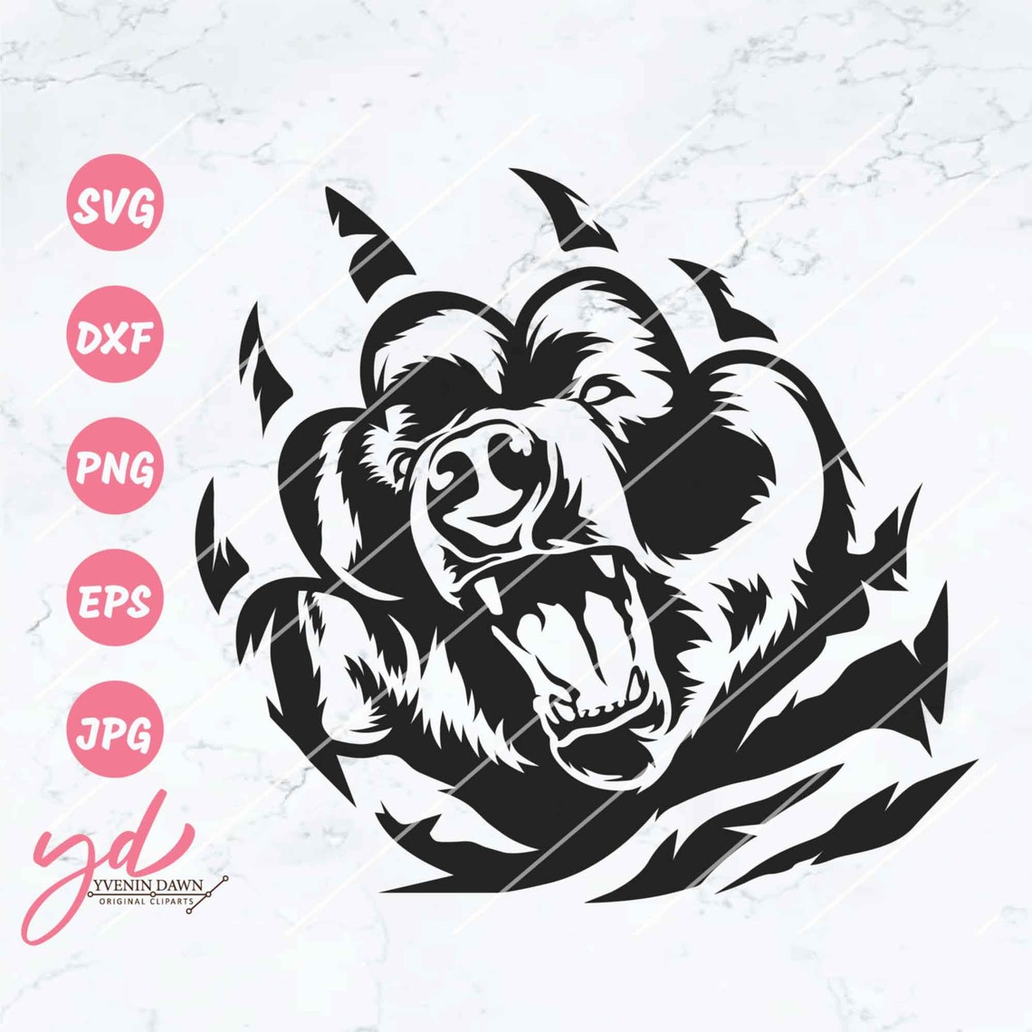 Bear Scratch Svg Bear Svg Bear Logo Svg Grizzly Bear Svg Etsy Norway
