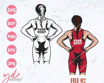 Female Wrestler SVG: US Wrestling, Martial Arts (Digital Files)