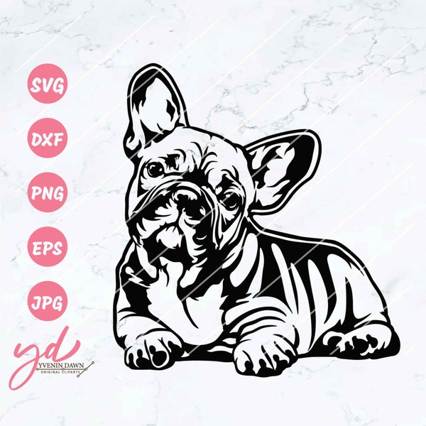 French Bulldog Svg | Frenchie Clipart Print | Bulldog breed Svg | Frenchie svg | funny dog clipart | pet face png | Cricut Cutting Files