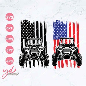 USA Flag ATV SVG: Offroad Vehicle Clipart (Digital Files) image 1