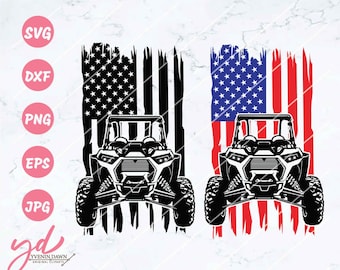 USA Flag ATV SVG: Terrängfordon Clipart (Digitala Filer)