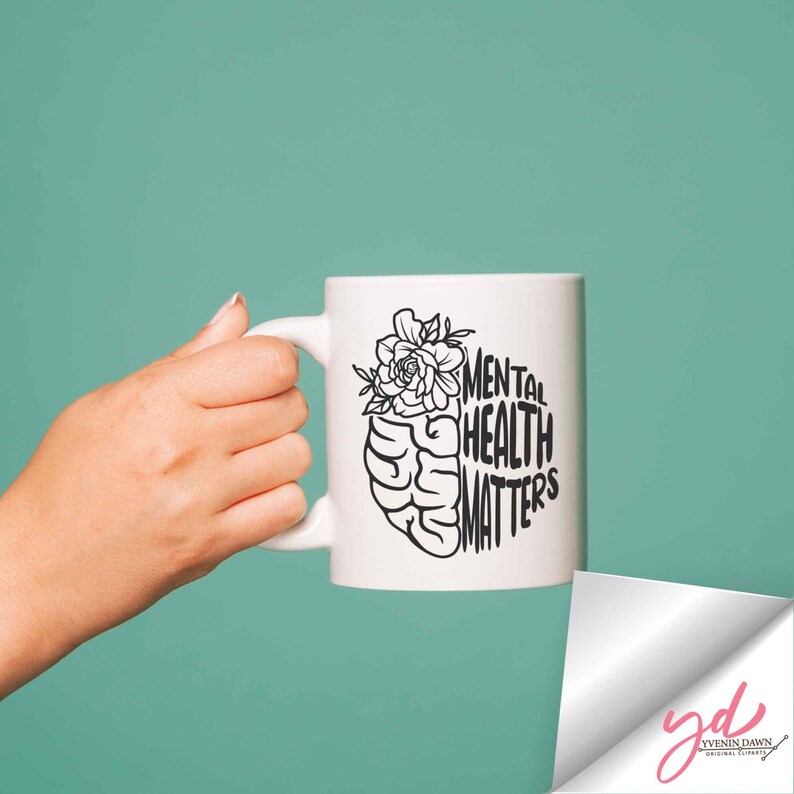 Floral Brain Mental Health Matters SVG PNG (digital Download) - Etsy