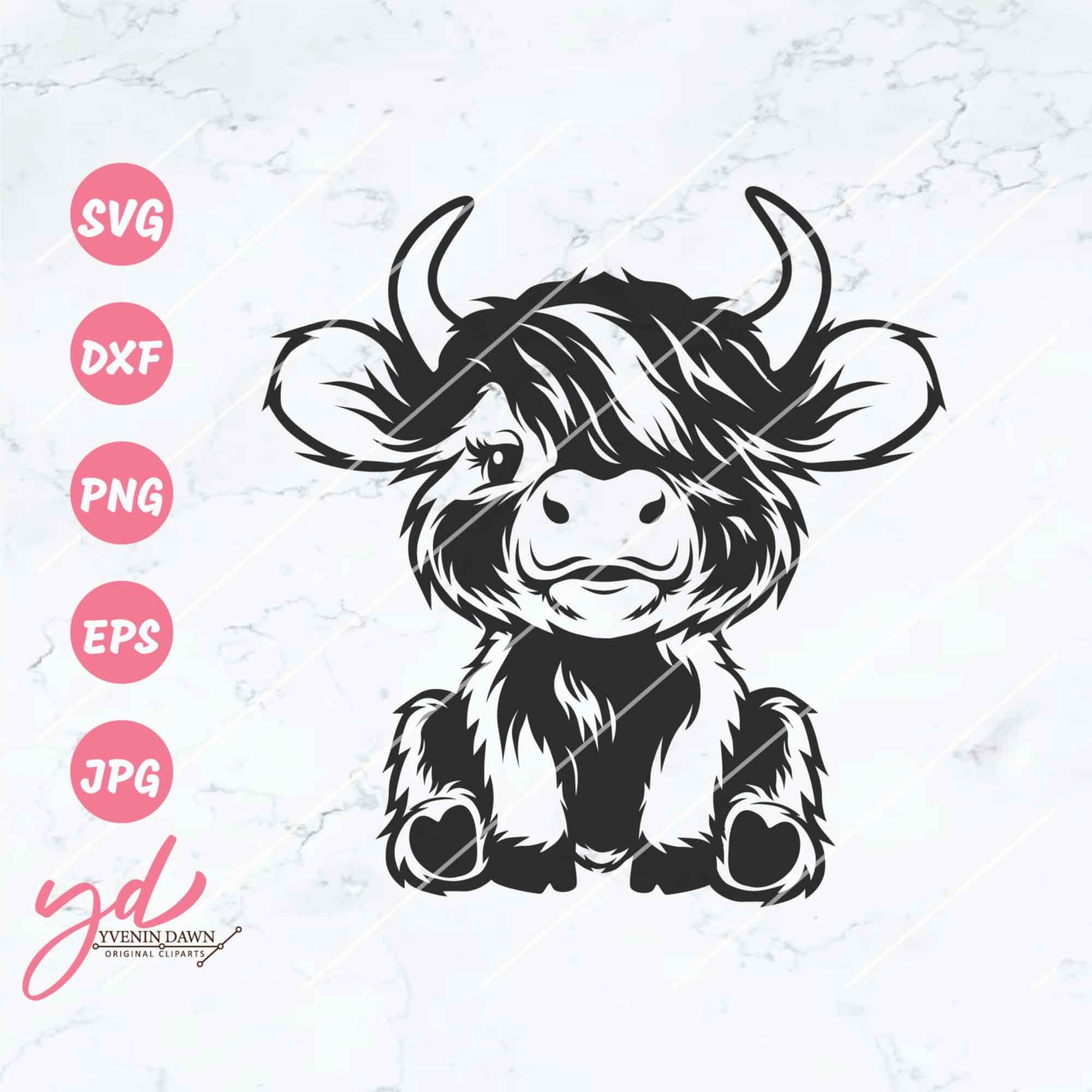 Cute Highland Cow Sitting Svg Png Highland Cow Svg Cow Svg 52 OFF