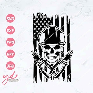 US Electrician Skull Svg | US Electrician Svg | Electrical | Electrician Shirt Design | Skilled Trades SVG | Electrician Tools Svg | Png Dxf