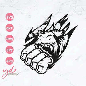 Gorilla KratzerSvg | Krallen kratzen SVG | Gorilla Klaue SVG | Gorilla geschnitten Datei | Gorilla Aufkleber | Gorilla Tier Druck | Kratztier | Gorilla Png