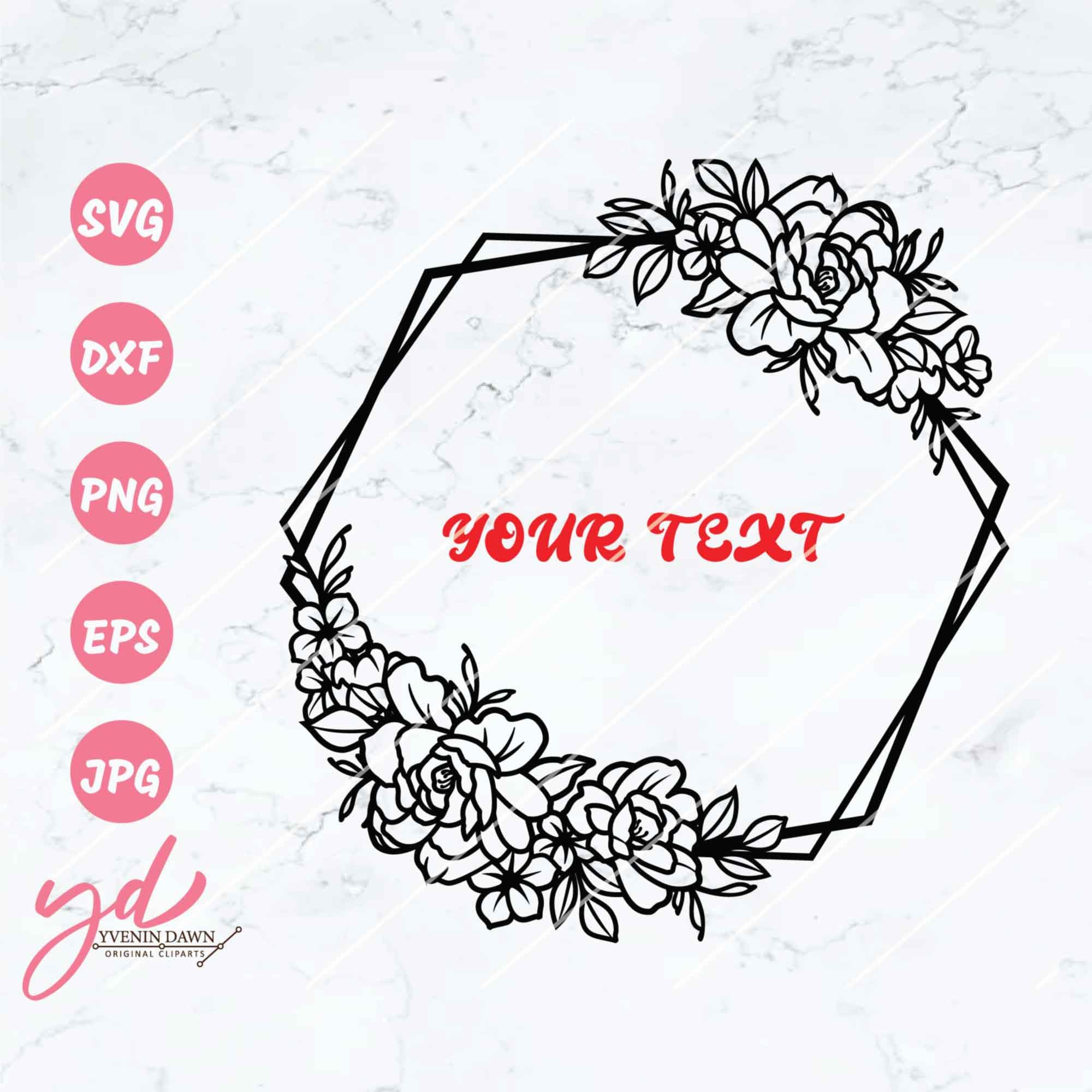 Floral Wreath Svg Floral Monogram Svg Flowers Floral | Etsy