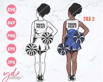 Cheerleader Svg | Customized Layered Color | Cheerleading Svg | Customize High School Cheer | Girls Pom Dance | Cheer Mom Svg | Personalized