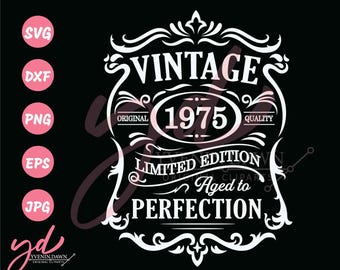 50th Birthday SVG: Vintage 1975 Design (Digital Download)
