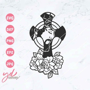 Floral Cross Svg Png | Jesus Svg | Crucufix Svg | Religious Svg | Waymaker Svg | Faith Svg | Easter Svg | Jesus Cross Svg | Christian Cross