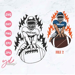 Custom Football Player SVG: Team Colors, PNG, EPS (Digital Files)
