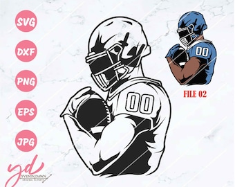 Football Player Svg | Sports Svg | Football Svg | Customized Football Player Svg | Football Team Colored Layers | Football Player Png Eps