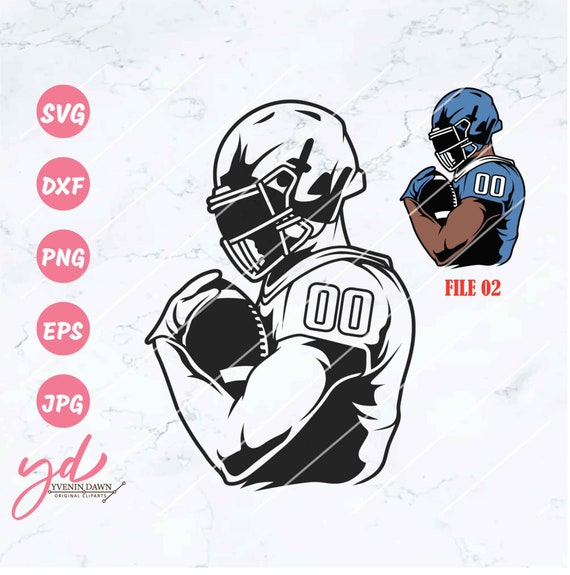 Football Player Svg | Sports Svg | Football Svg | Customized Football Player Svg | Football Team Colored Layers | Football Player Png Eps