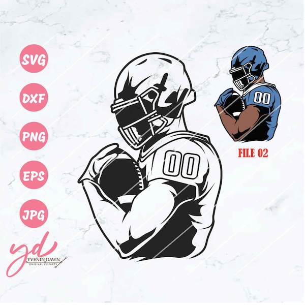 Football Player Svg | Sports Svg | Football Svg | Customized Football Player Svg | Football Team Colored Layers | Football Player Png Eps