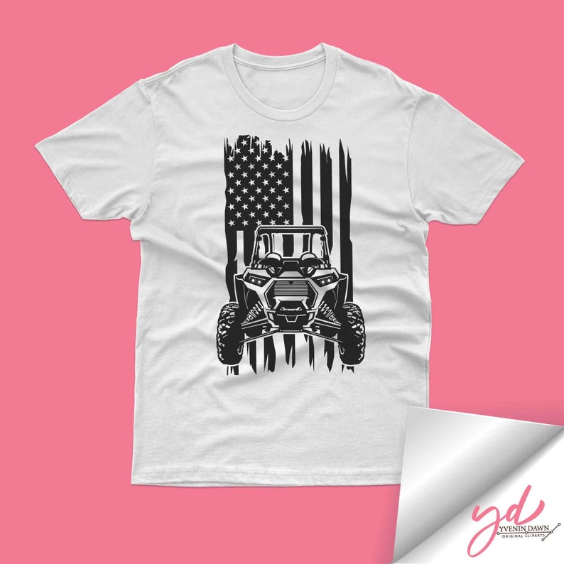 USA Flag ATV SVG: Offroad Vehicle Clipart (Digital Files) image 2