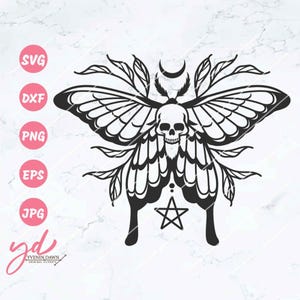 Skull Moth Svg | Moth Svg | Halloween Svg | Skull Svg | Pagan Magic Dark Goth Witch | Witchcraft Svg | Moth Skull Svg | Moth Design Svg Png