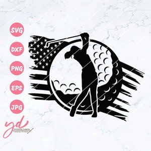 US Golf Svg | Joueur de golf américain Svg | Golf Svg | Clubs de golf Svg | Balle de golf Svg | | de golf Vector | du logo du golf | des fichiers Golf Cut Golf Silhouette