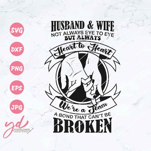 Husband & Wife Not Always Eye to Eye But Always Heart to Heart Svg Png | A Bond That Can&#39;t Be Broken Svg | Couple Svg |Pinky Promise Svg Png