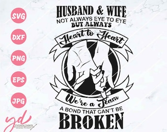 Husband & Wife Not Always Eye to Eye But Always Heart to Heart Svg Png | A Bond That Can&#39;t Be Broken Svg | Couple Svg |Pinky Promise Svg Png