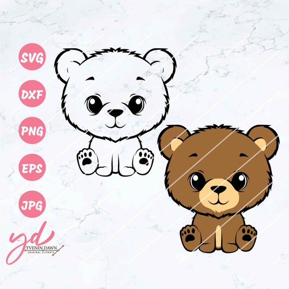 Baby Bear Svg Bear Sitting Svg Woodland Animals Teddy | Etsy