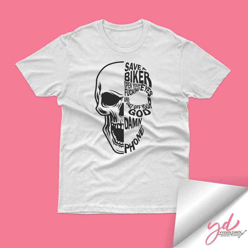 Save a Biker Skull Svg: Biker Quote Graphic (Digital Files) image 3