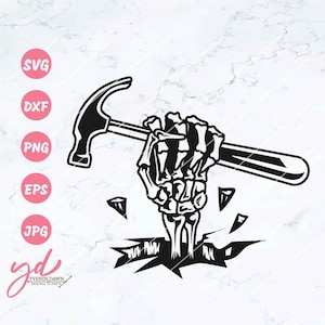 Carpenter Skeleton Hands SVG: Woodworker Dad Design (Digital Files)