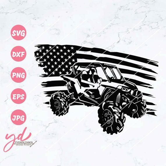 USA Flag ATV SVG: Offroad Vehicle Clipart (Digital Files)