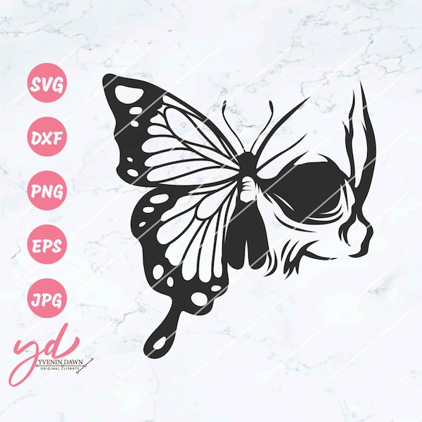 Crâne Papillon Svg Png | Crâne Svg | Butterfly Svg | Squelette humain Svg | Crâne humain Svg | Squelette Svg | Clipart du crâne | Chemise Crâne Svg