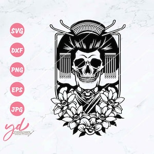 Geisha Svg | Japanese Geisha Svg | Skull Geisha Svg | Skeleton Geisha | Warrior Geisha Svg | Japanese Geisha Clipart | Warrior Svg |  Png