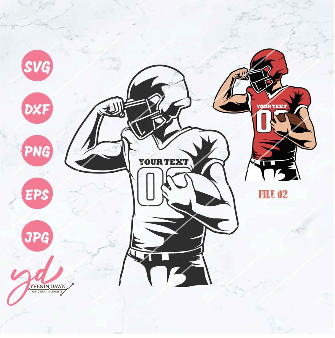 Football Player Svg Sports Svg Football Svg Customized Football Player ...