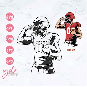 Football Player Svg | Sports Svg | Football Svg | Customized Football Player Svg | Football Team Colored Layers | Football Player Png Eps