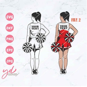 Cheerleader Svg | Customized Layered Color | Cheerleading Svg | Customize High School Cheer | Girls Pom Dance | Cheer Mom Svg | Personalized
