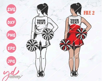 Custom Cheerleader SVG: High School Pom Dance Graphic (Digital Download)