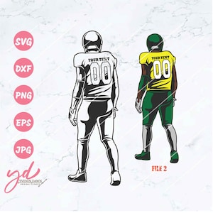 Custom Football Player SVG: Team Colors, Personalized Design (Digital Files)