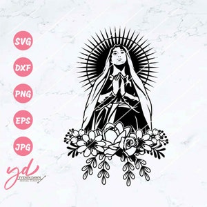 Onze-Lieve-Vrouw van Guadalupe svg | Maagd Maria svg | Mama Mary svg | Virgen del Guadalupe Svg | Moeder Mary Svg | Cricut | Bestanden knippen | Png