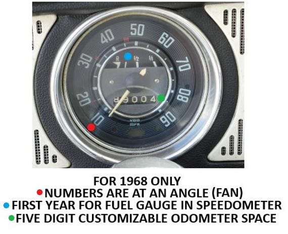 Vintage Volkswagen Repurposed Beetle Speedometer Clock: 60's