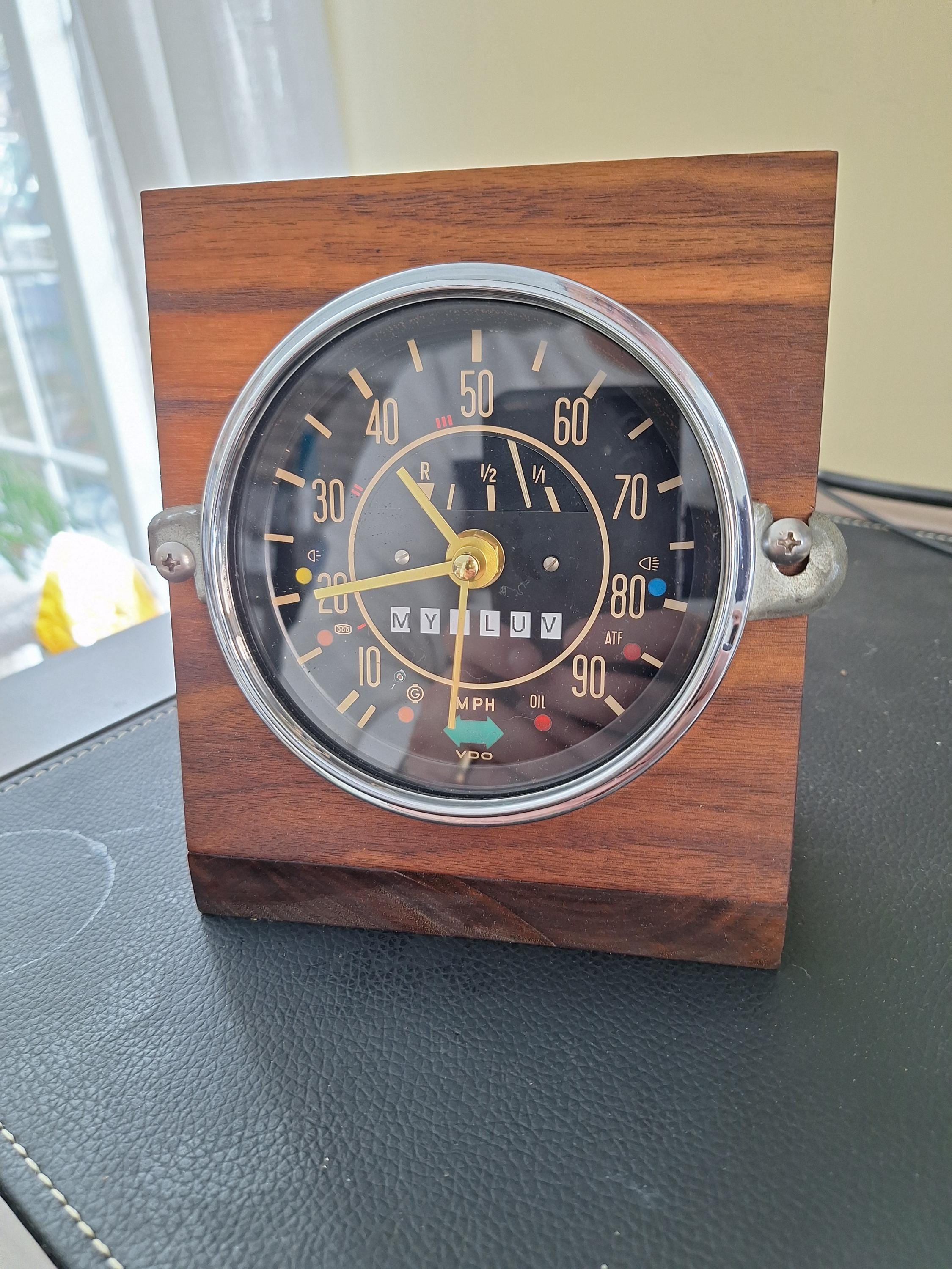 Vintage Volkswagen Repurposed Beetle Speedometer Clock: 60's