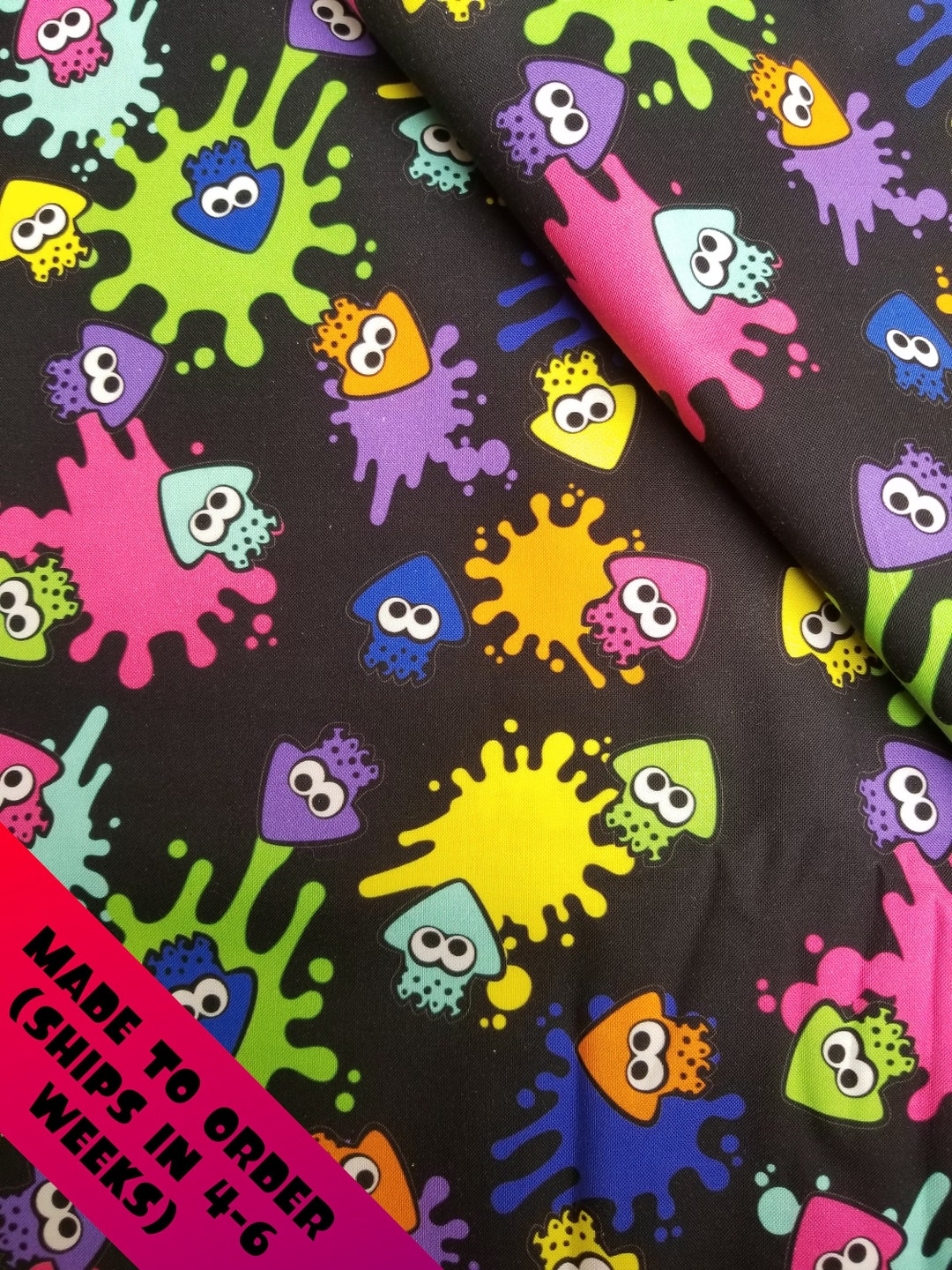 Splatoon Cloth Splatoon Squids soft Cotton Fabric MADE TO ORDER - Etsy