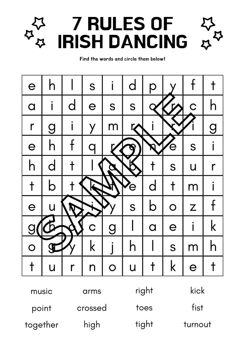 Irish Dance Activity Book 7 Rules of Irish Dancing Etsy