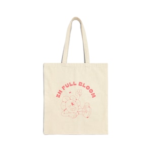 In Full Bloom Cotton Canvas Tote Bag, Floral Shopping Bag, Eco-Friendly Tote, Gift for Her, Reusable Grocery Bag, Beach Bag