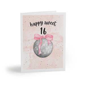 Cartões de felicitações para festa de 16 anos, convites para comemoração, cartões de aniversário, designs de laços rosa, itens essenciais para festas importantes