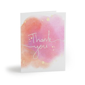 Ensemble élégant de cartes de voeux de remerciement aquarelle | Lot de 8, 16, 24 | Parfait pour toutes les occasions, les billets, les invitations, les événements spéciaux