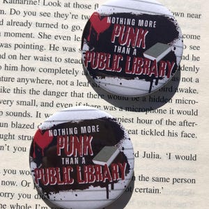Punk Public Library Button Pin