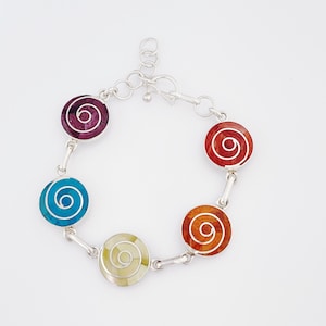 950 Silver Peruvian Chakra Bracelet Jewelry