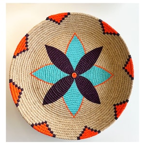African wall art basket home decor - Large woven wall hanging basket decor - Farmhouse living room bedroom decor - Acrylic painting wall art