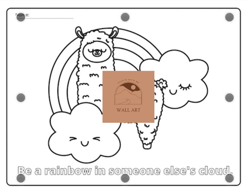 Llama and Rainbow Coloring Page Digital Download Coloring - Etsy