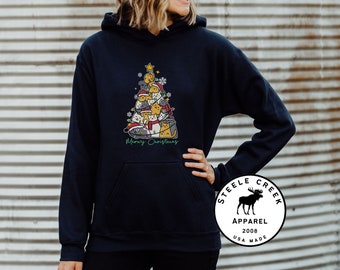 Meowy Christmas Hoodie, Funny Christmas Cat Sweatshirt, Secret Santa Gift, Cat Lady Christmas Gift, Cat Lover, Christmas Gift, Cat Parent